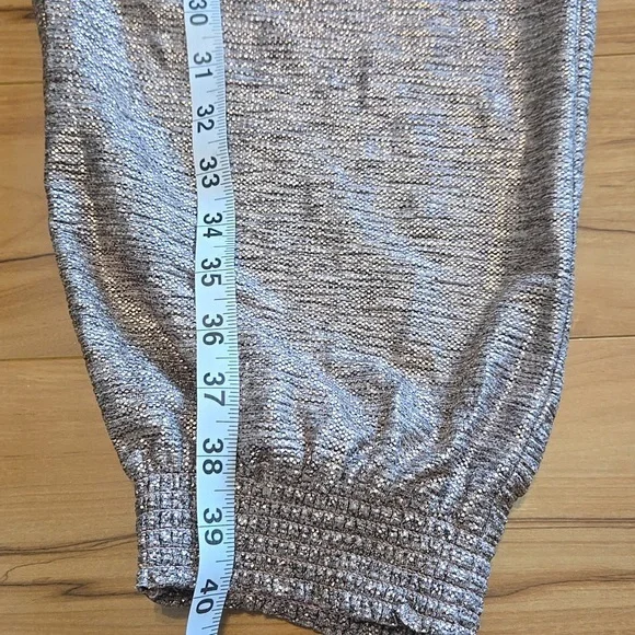 Anthropologie Melora Metallic Rose Gold Jogger Pants size medium NWT - Picture 13 of 14